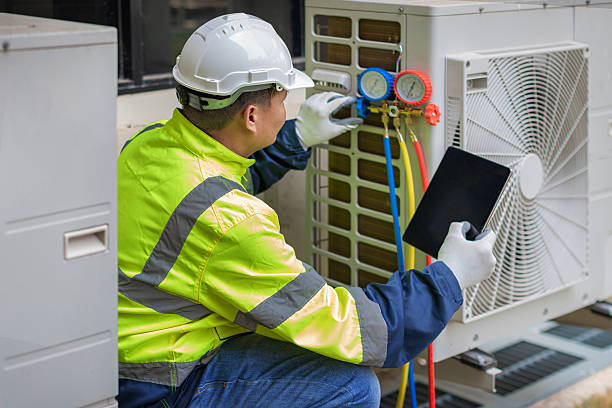 Professional Heat Pump Repair technician working in Riegelsville, PA